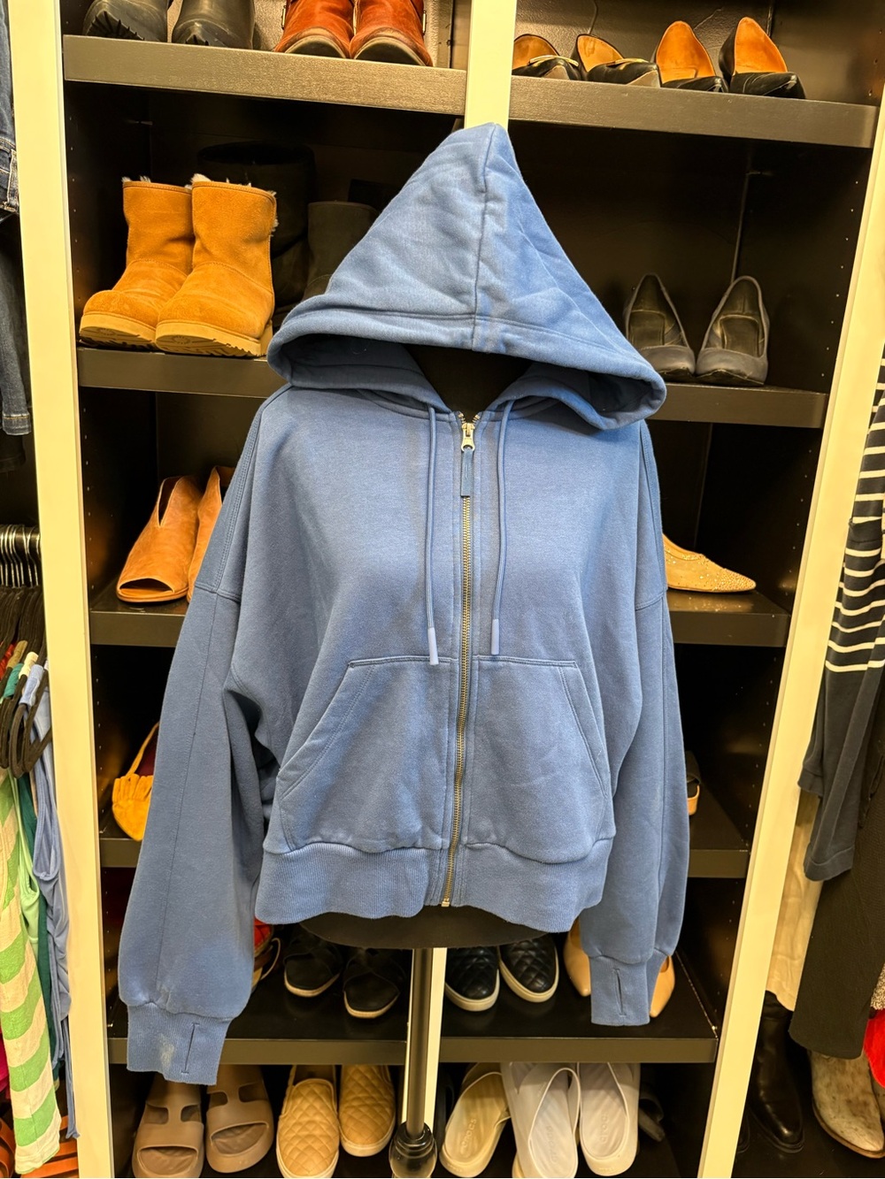 🆕🎉NWT JoyLab Light Blue Zip Hoodie with Mid-Blue Straight Jeans - Picture 2 of 12